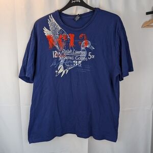 Polo Ralph Lauren Sporting Goods Duck Bird Blue Mens Short Sleeve T Shirt XL Щ